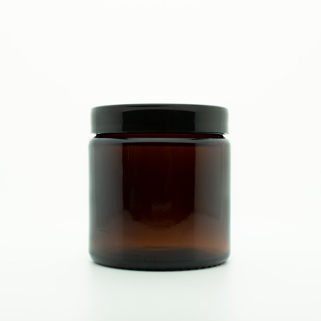 Amber glazen pot met zwarte deksel 120 ml