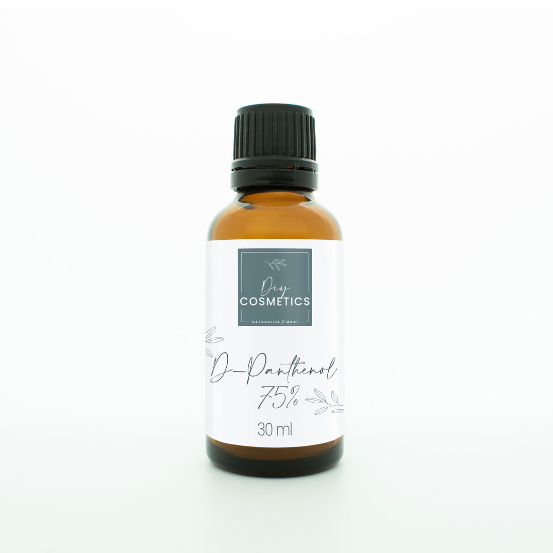 30 ml D-panthenol, provitamine B5, in een amber kleurige glazen fles met zwarte dop.