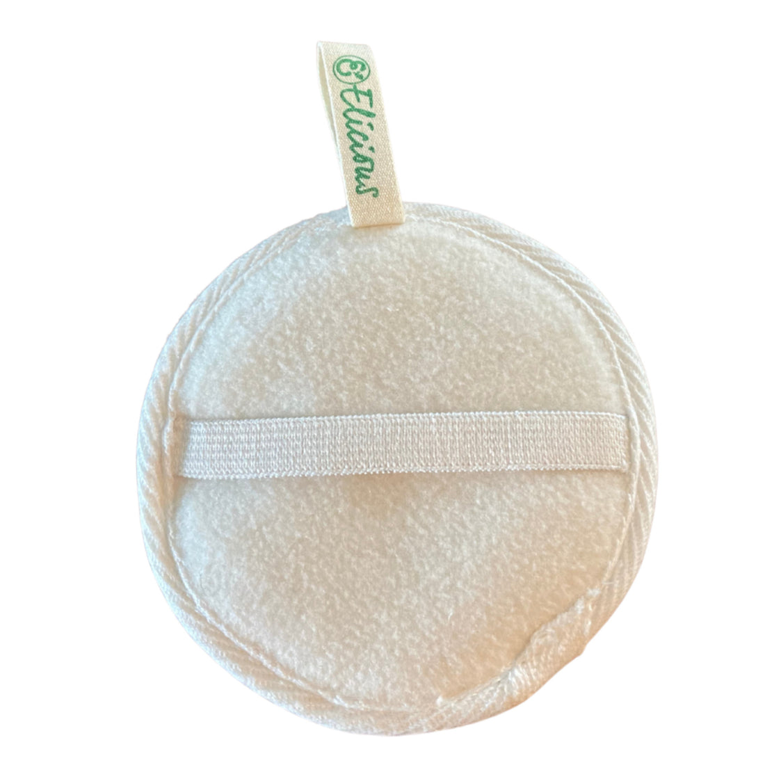 Composteerbare Loofah gezicht scrub pad met een zachte achterkant. Afmeting: +/- Ø 10 cm.