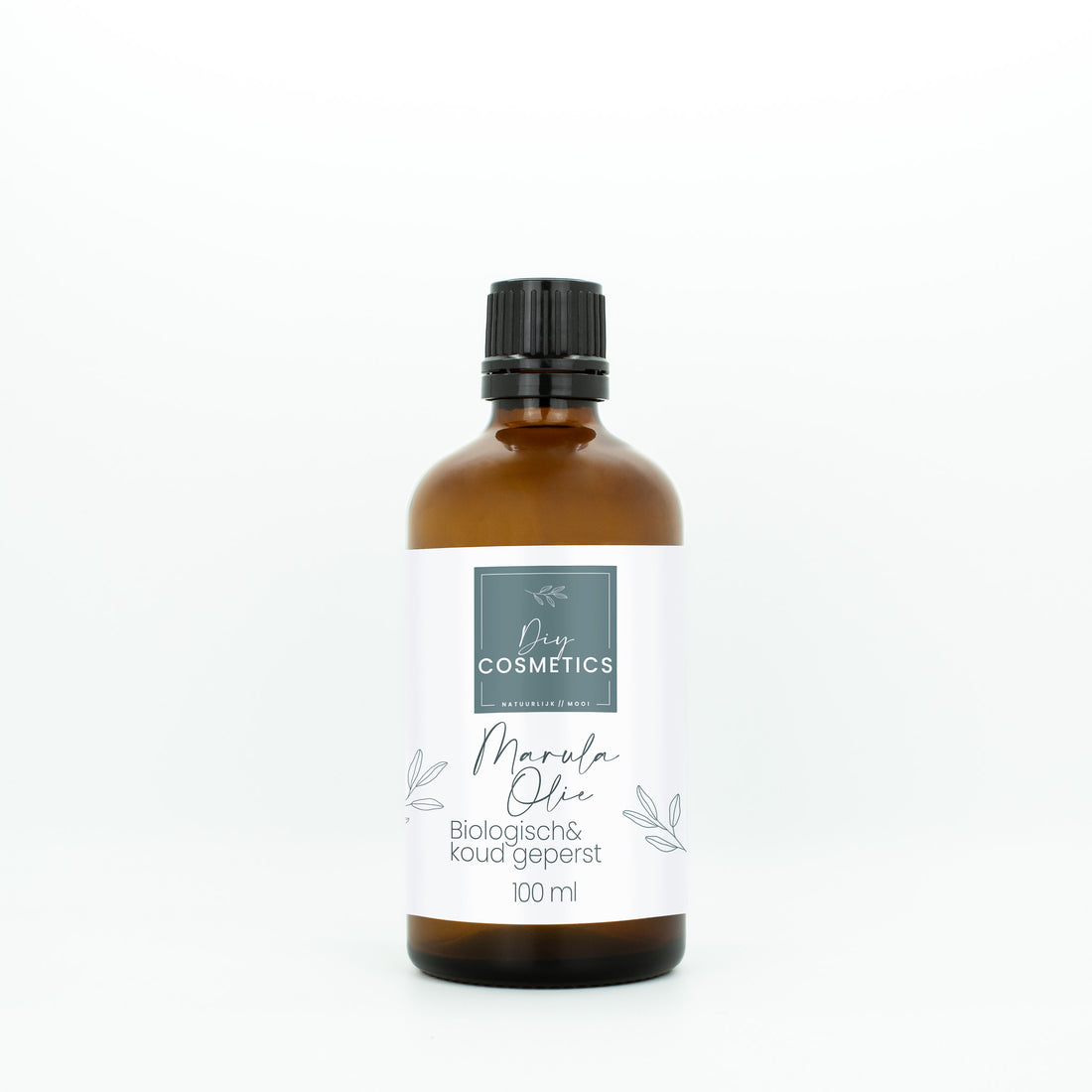 Amber glazen fles met 100ml Marula olie biologisch &amp; koudgeperst